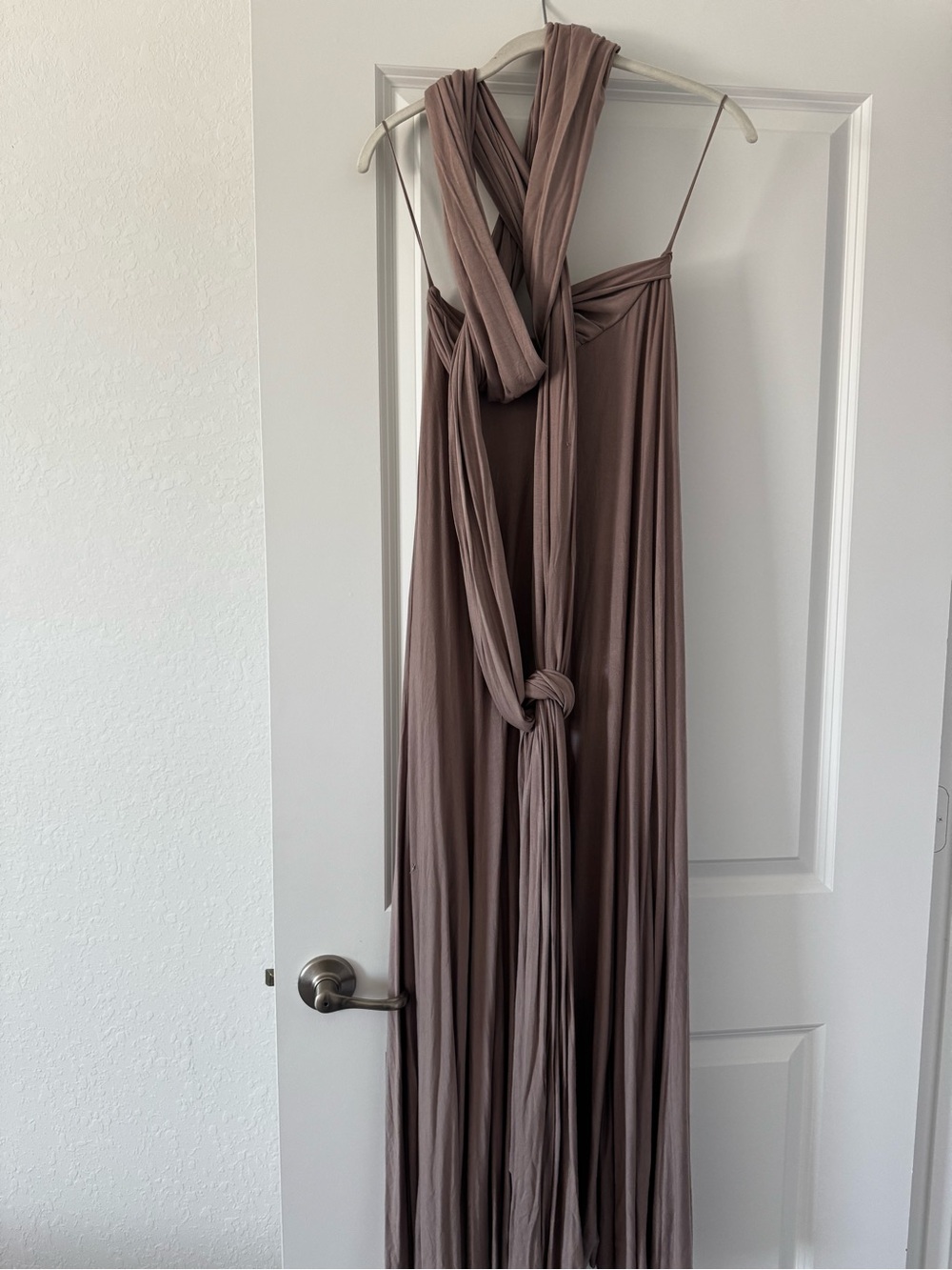 Lulu's Mauve-Taupe Convertible Maxi Dress